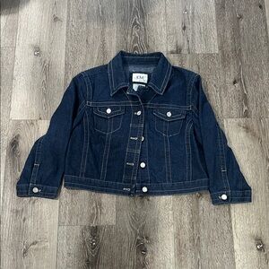 Dark blue cropped jean jacket